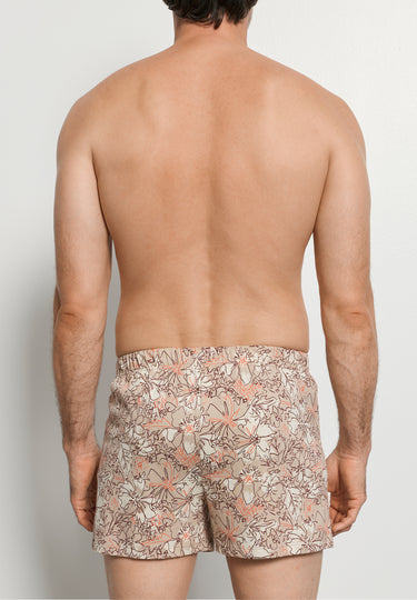 Fancy Jersey Cotton Knit Boxers | Floral Outlines 79400-1373
